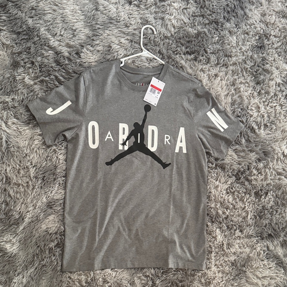 Men Jordan Gray T-Shirt with Black Logo